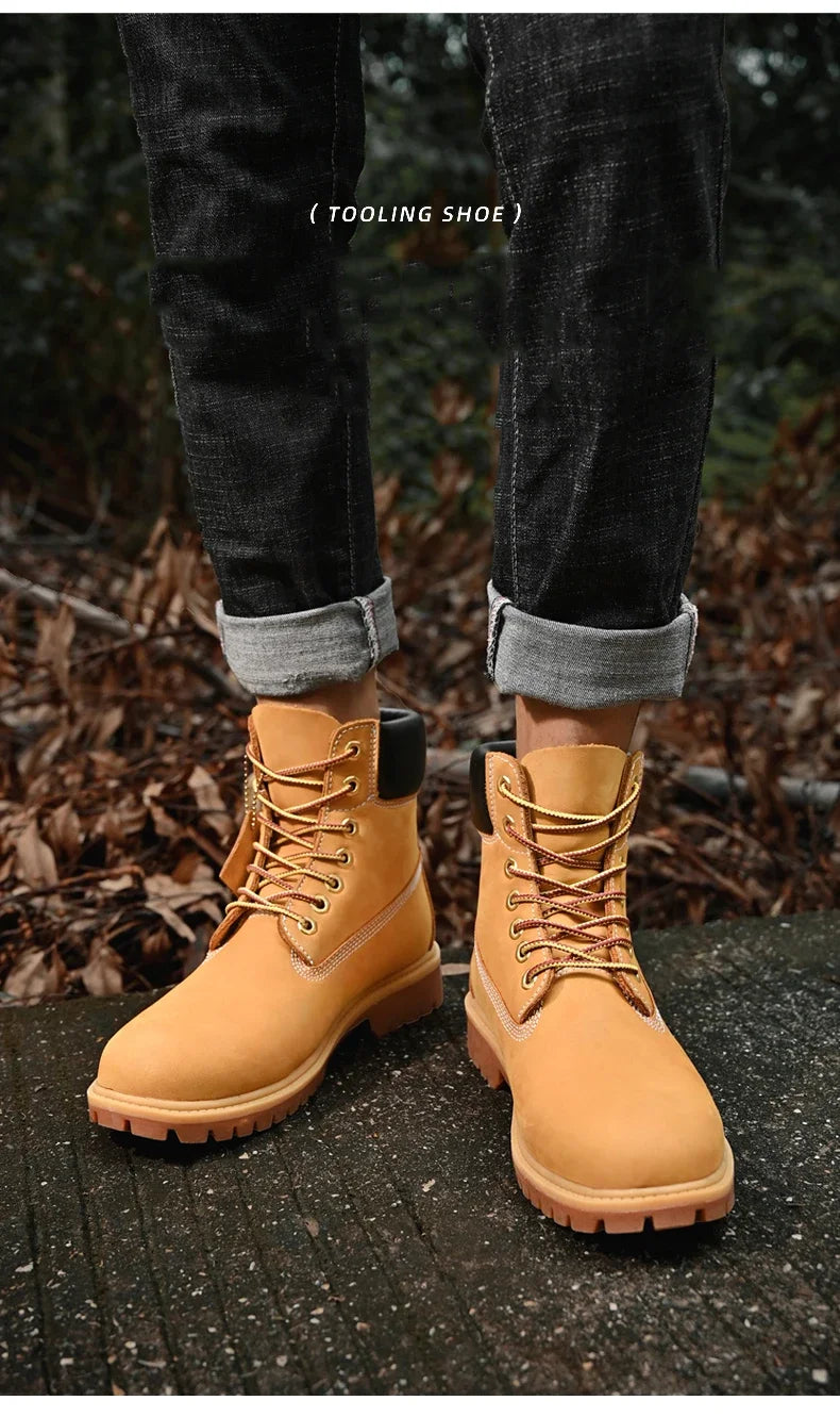 High-Quality Men’s & Women’s Lace-Up Leather High Top Boots